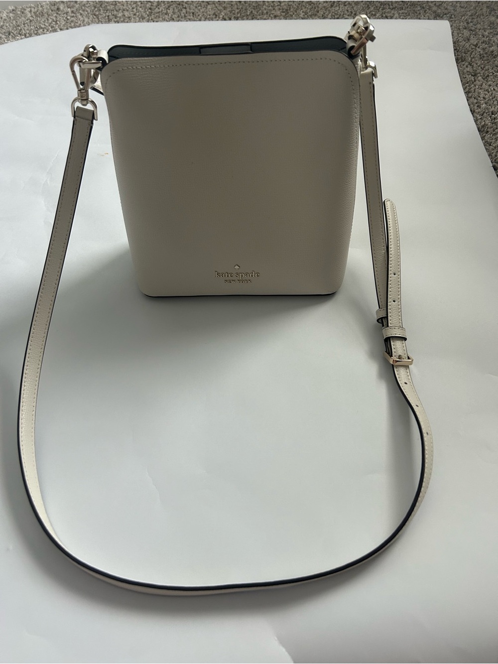 kate spade Cream Crossbody Bucket Bag with Gold Hardware